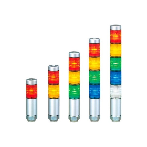 Patlite Usa Corporation Patlite MPS-402-RYGB Continuous Light, NPN & PNP Compatible, Red/Amber/Green/Blue Light, AC/DC24V MPS-402-RYGB - main